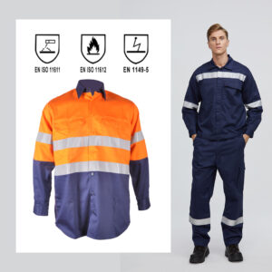 Optional 100% Cotton Safety Factory Worker Shirt With Reflective Strips